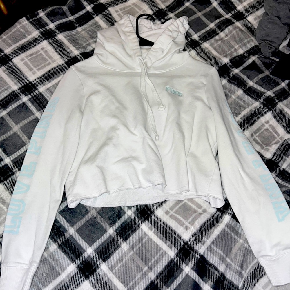 Pink crop top hoodie